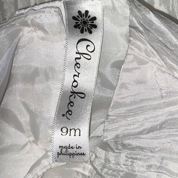 Cherokee Infants Crinkle White Puffy Formal Dress Size 9M - Picture 11 of 11